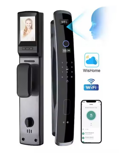 Yala Inteligenta cu Amprenta si WiFi Telux® – Deschidere prin Aplicatie, Cod PIN, Card si Cheie – Rezistenta la Apa, Montaj Universal